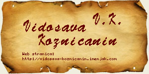 Vidosava Kozničanin vizit kartica